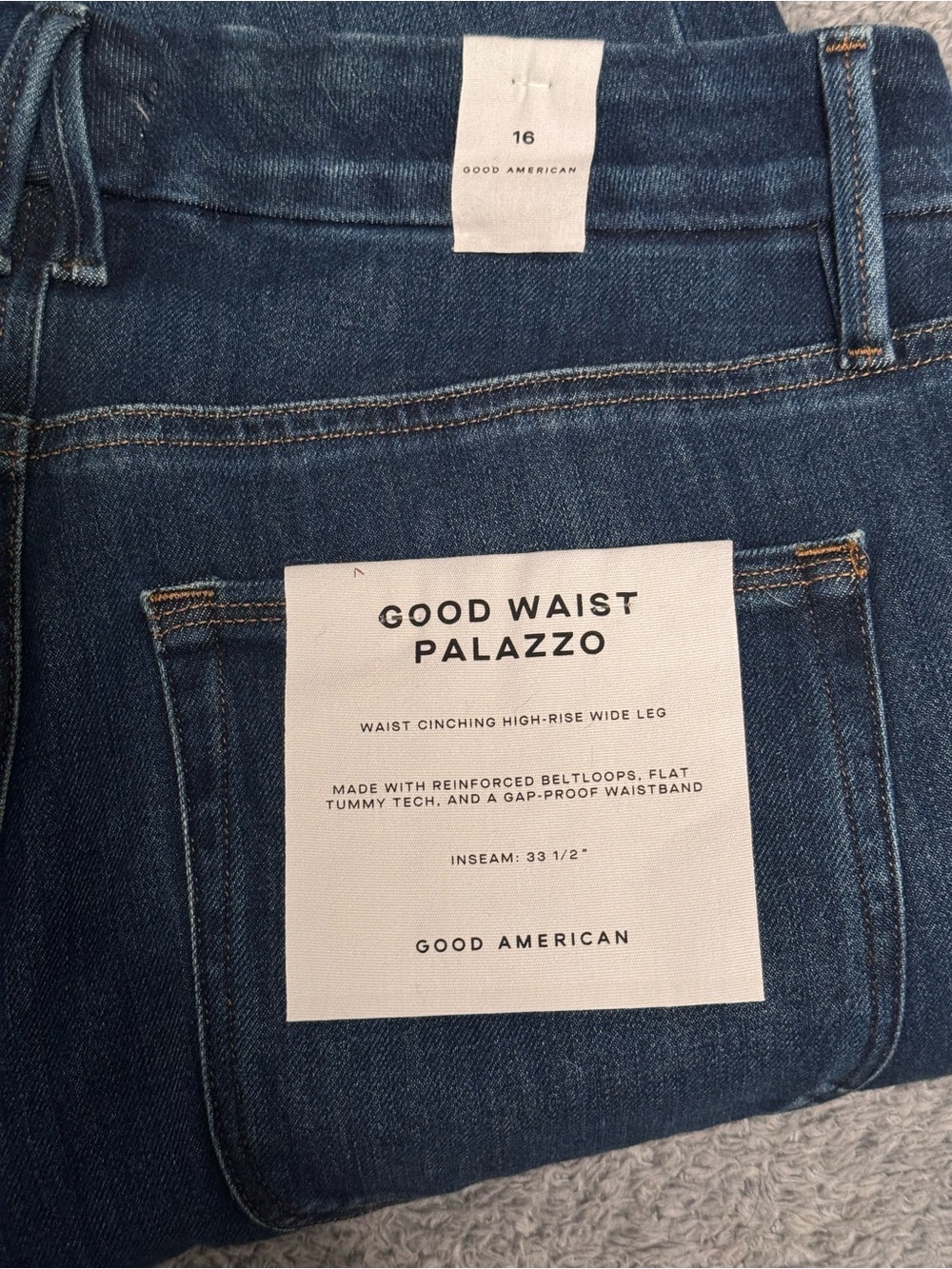 Good American Dark Blue Wide-Leg Jeans - Picture 4 of 4